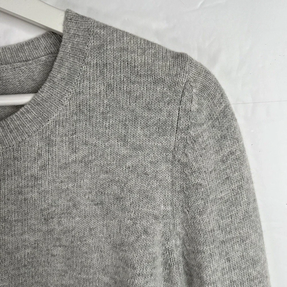 J.Crew Small Sweater Gray Tiered Bell Sleeve Crew Neck Heathered Knit Pullover